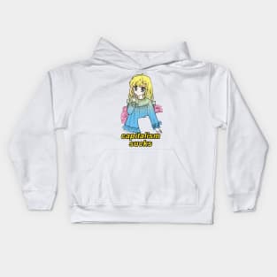 Capitalism Sucks / Kawaii Meme Design Kids Hoodie